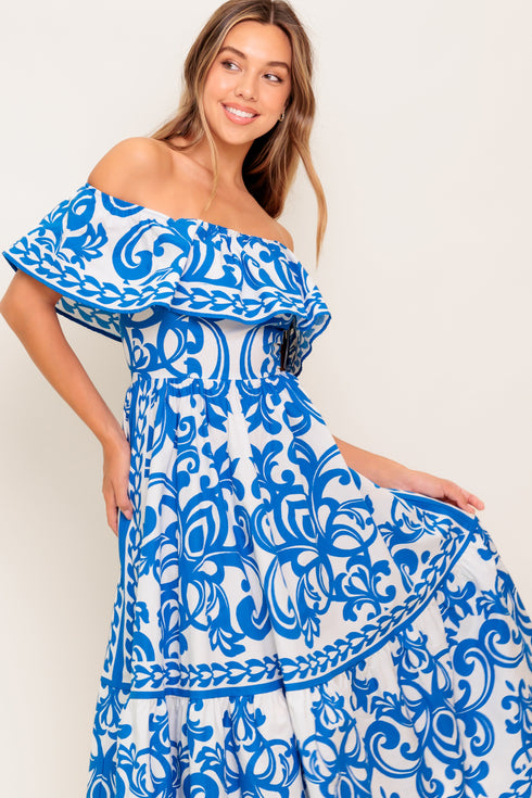 bloom-serenade-blue-woven-midi-dress Flying Tomato-Sophia's StyleDRESSES-1